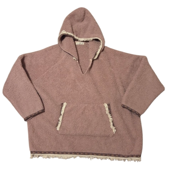 Natural Life Oversized Fleece Blanket Hoodie Sweatshirt Kangaroo Pocket Pink - Picture 2 of 10